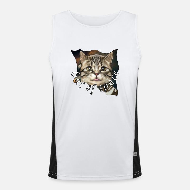 Space cat 7 Funktionelles Kontrast-Tank Top für Männer 