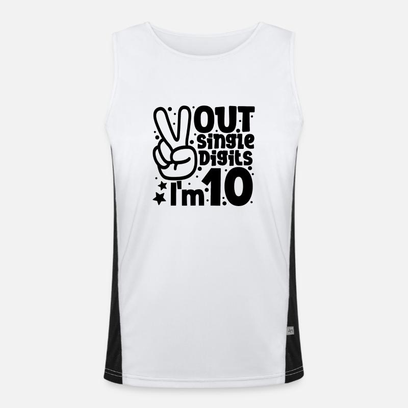 Peace Out Single Digits I'm 10 Years Old Birthday Men's Functional Contrast Tank Top 