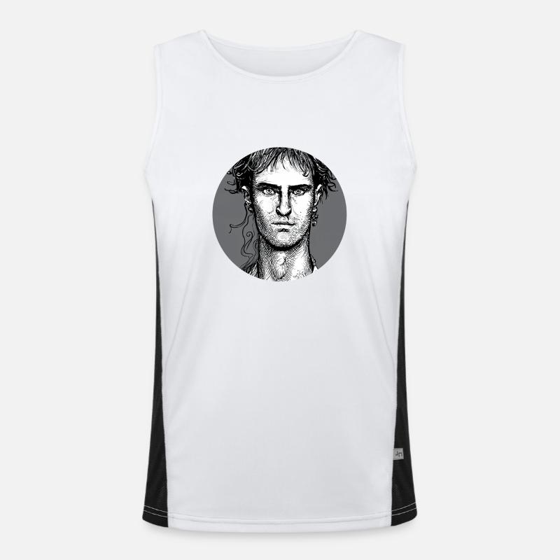 S/W Abstract Men Portrait Funktionelles Kontrast-Tank Top für Männer 