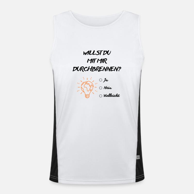 Willst du mit mir durchbrennen Funktionelles Kontrast-Tank Top für Männer 