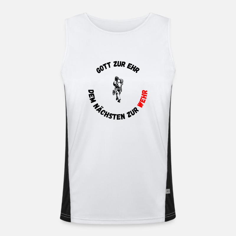 Gott zur Ehr dem Nächsten zur Wehr 2 Funktionelles Kontrast-Tank Top für Männer 