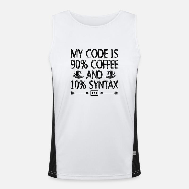 Café Codage Programmeur Codeur Développeur Nerd Coff Débardeur respirant contrasté Homme 