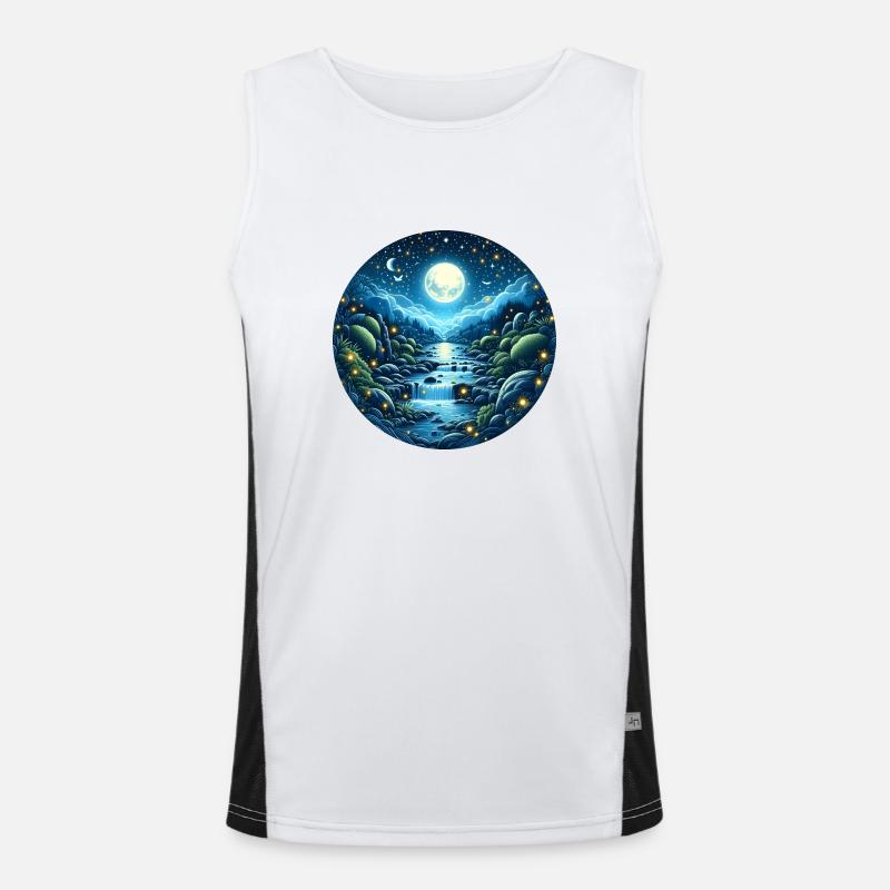 Moon Magic - Men's Functional Contrast Tank Top  - white/black