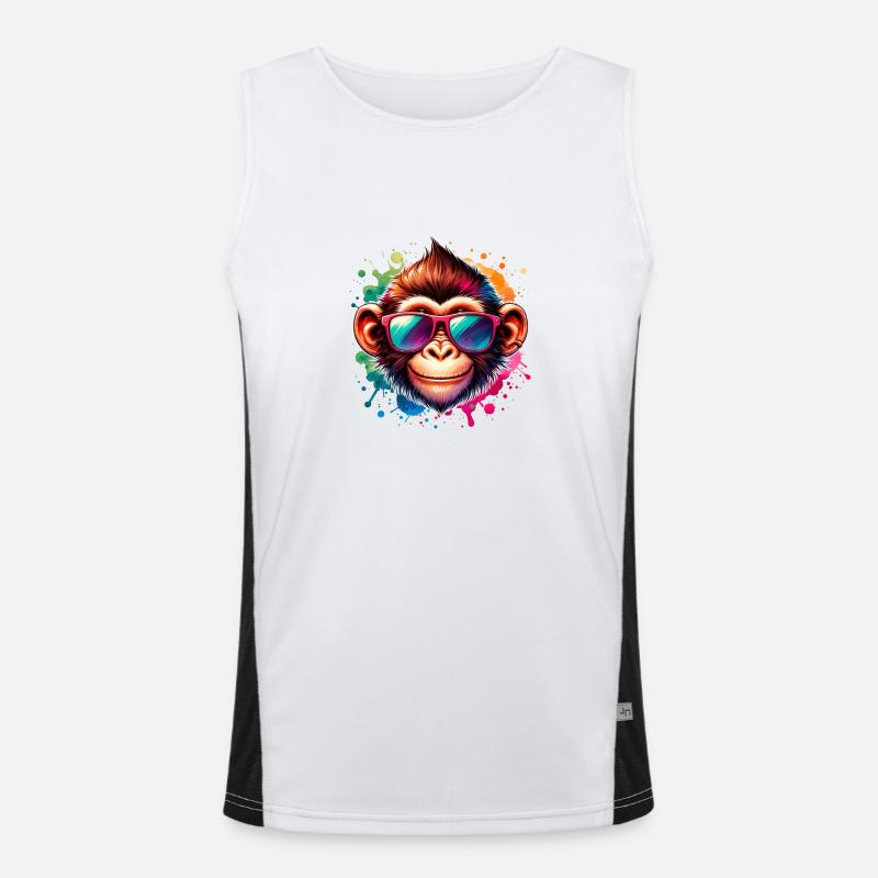 Cooler Affe - Funky Monkey Funktionelles Kontrast-Tank Top für Männer 