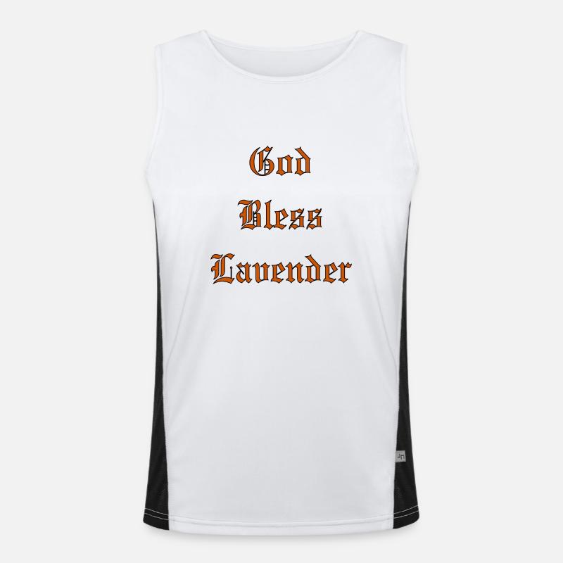 GodBlessLavender - Men's Functional Contrast Tank Top - white/black