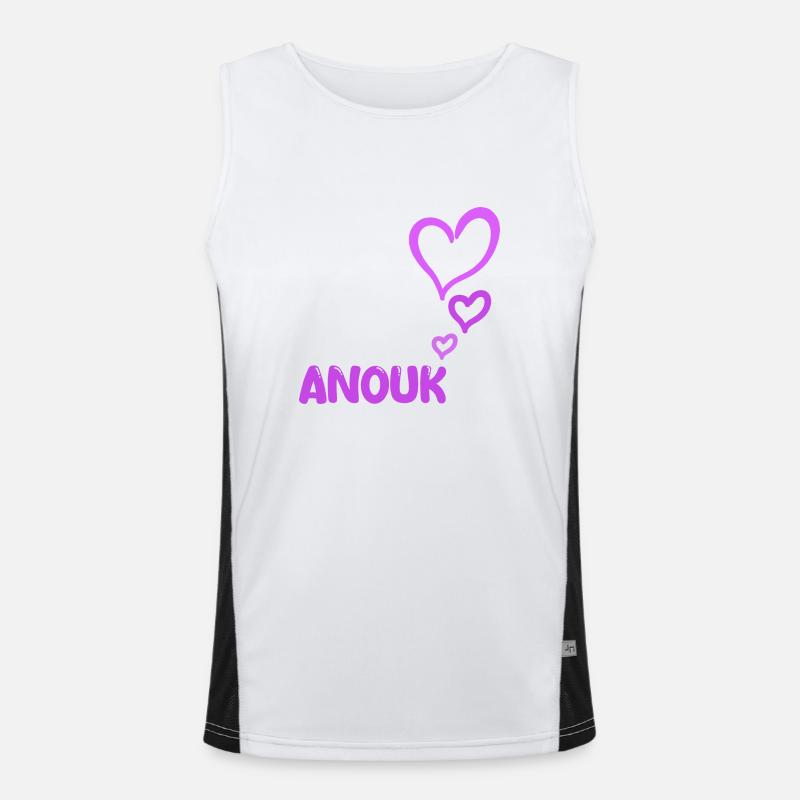 Gift for Anouk - Men's Functional Contrast Tank Top  - white/black