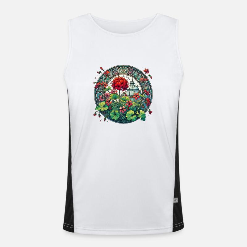 Geraniums Men's Functional Contrast Tank Top 
