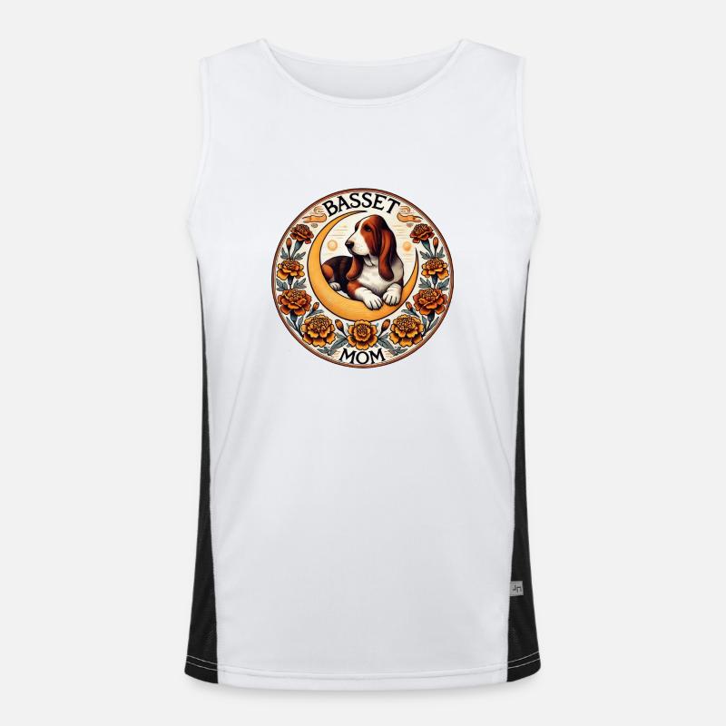 Basset Mama Funktionelles Kontrast-Tank Top für Männer 