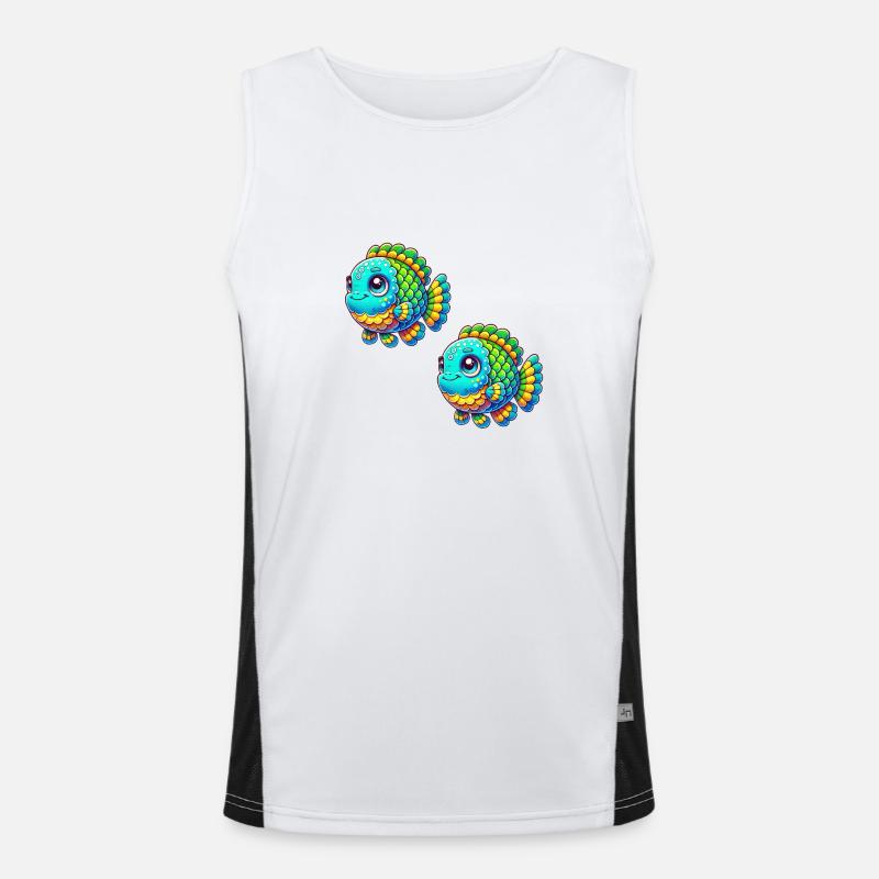 fische comic Funktionelles Kontrast-Tank Top für Männer 