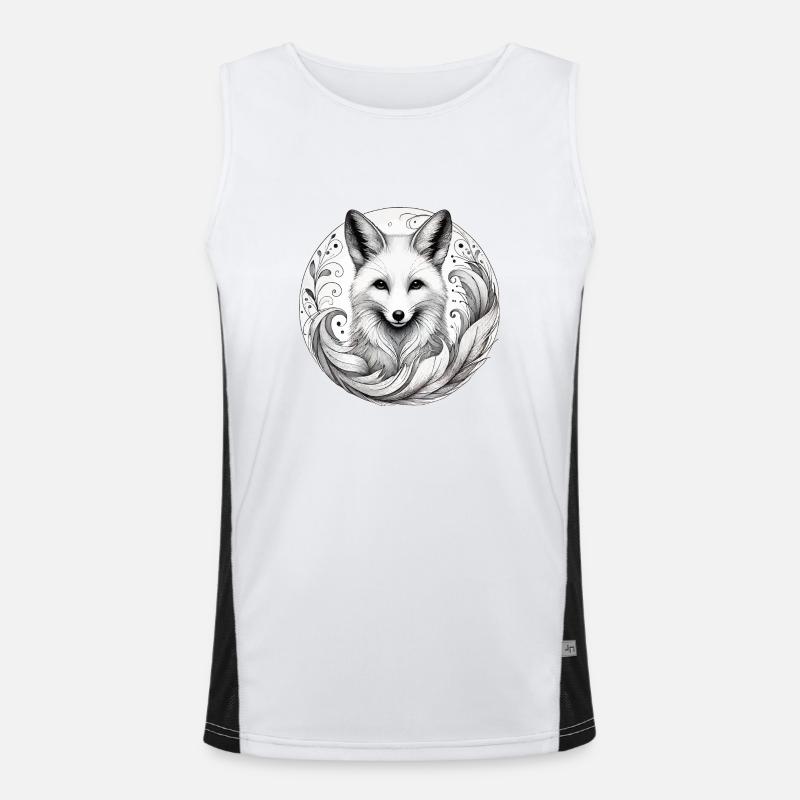 Peaceful Fox - Men's Functional Contrast Tank Top - white/black