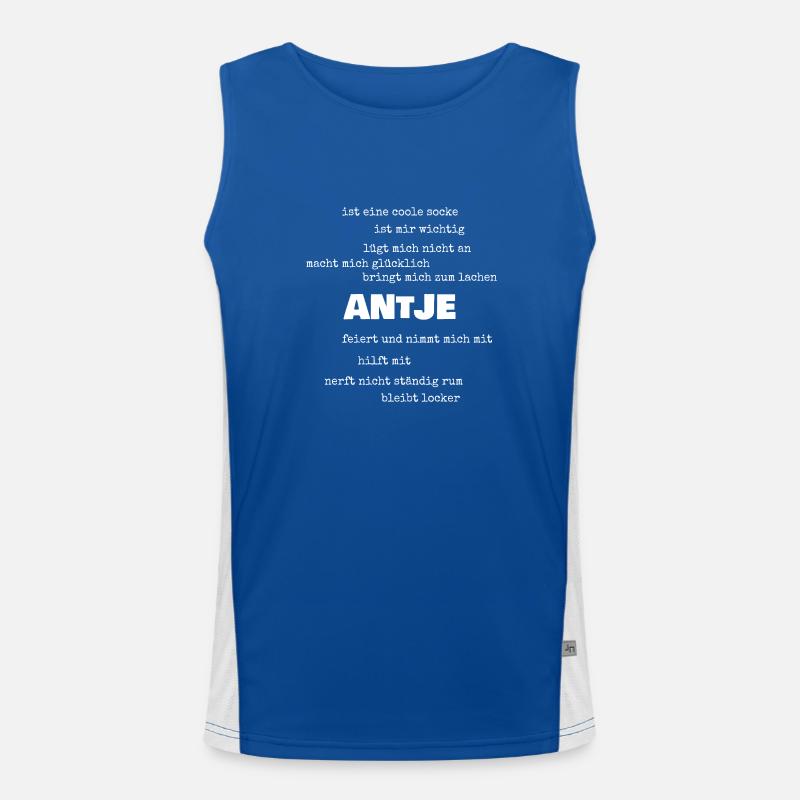 Sprüche Antje Funktionelles Kontrast-Tank Top für Männer 
