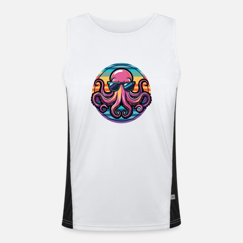 Octopus Cool Comic Men's Functional Contrast Tank Top 