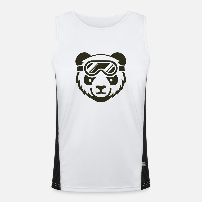 Pandabär Skibrille Funktionelles Kontrast-Tank Top für Männer 
