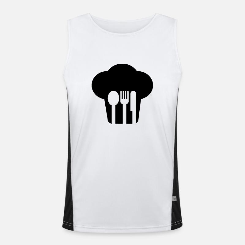 Toque und Besteck Funktionelles Kontrast-Tank Top für Männer 