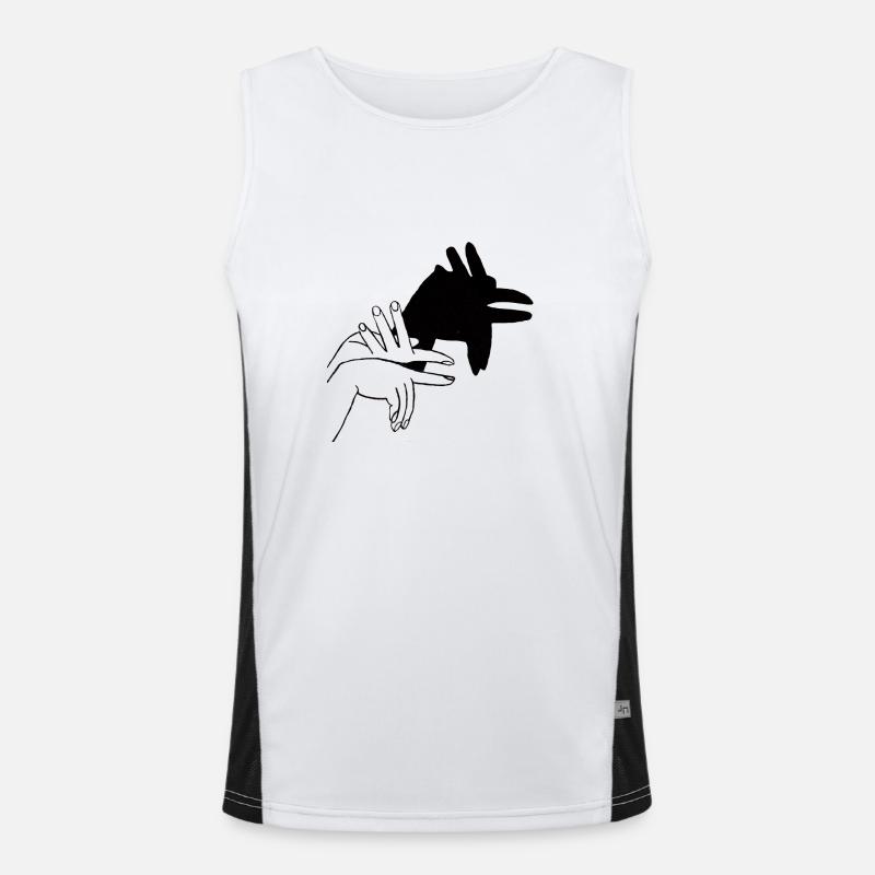Bio Lätzchen Handschatten Hahn Funktionelles Kontrast-Tank Top für Männer 