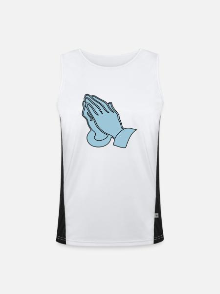 Christentum Collection - Funktionelles Kontrast-Tank Top für Männer  - Weiß/Schwarz - Vorne
