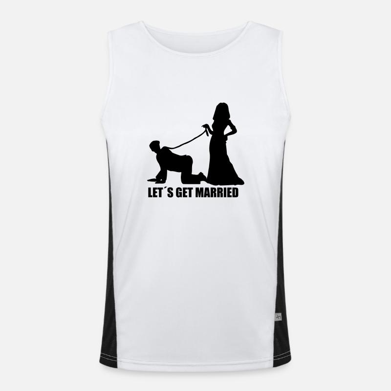 Let s get married - Men's Functional Contrast Tank Top  - white/black