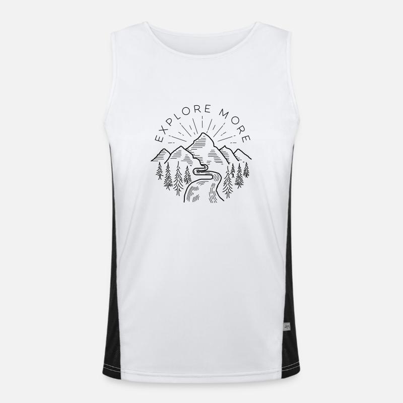 Explore more - Men's Functional Contrast Tank Top  - white/black