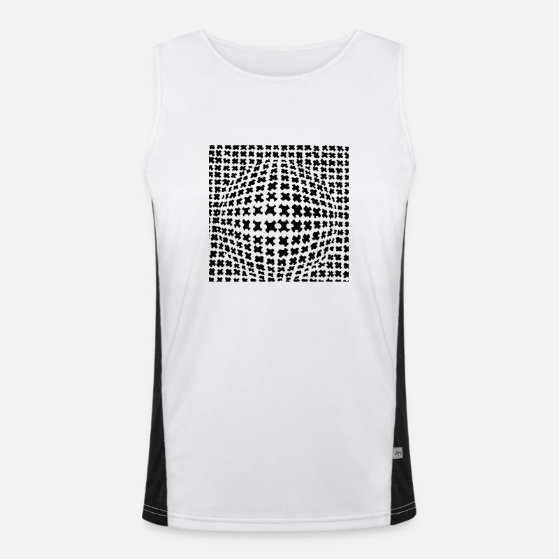 Optical Taeuschung Ball 3D Effect Men's Functional Contrast Tank Top 