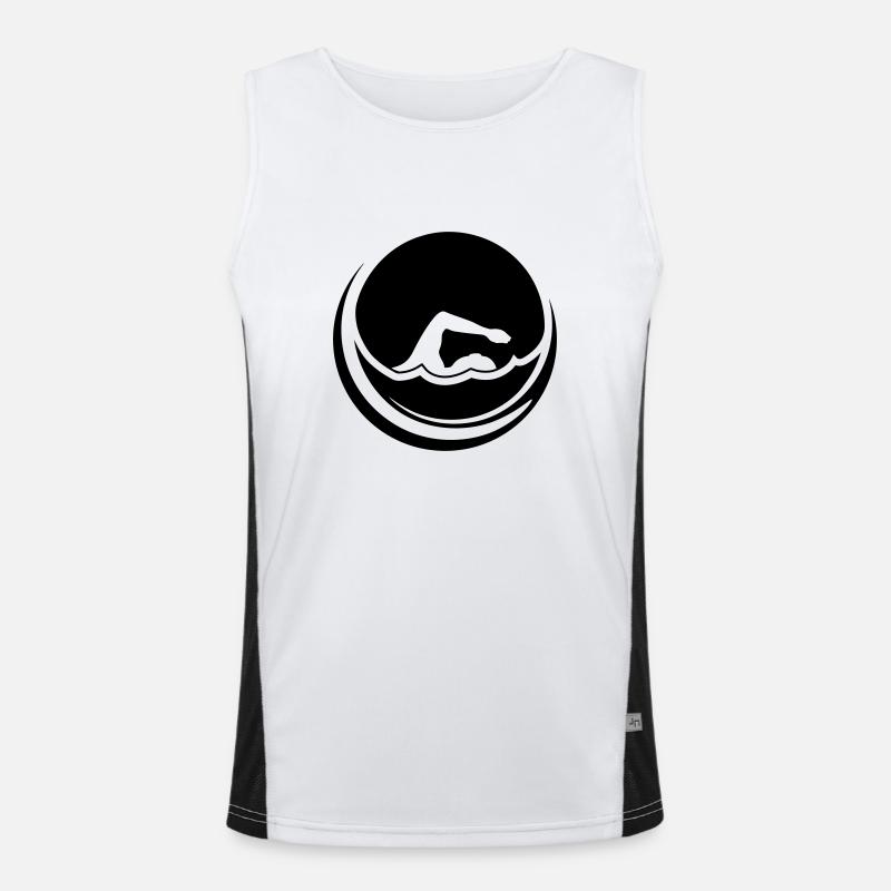 soleil cool circle rond logo nageur nageur ver Débardeur respirant contrasté Homme 