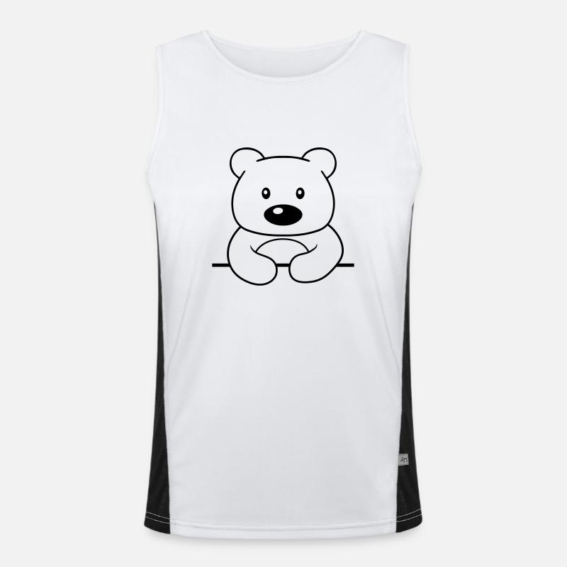 schild rahmen text schreiben teddy grizzly baer ba Funktionelles Kontrast-Tank Top für Männer 