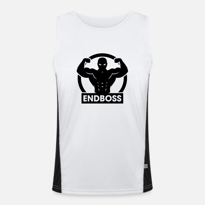 Bodybuilders de boss final Débardeur respirant contrasté Homme 