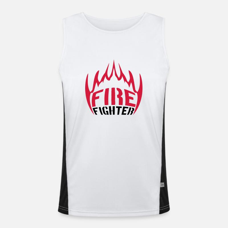 Fire flames firefighter Men's Functional Contrast Tank Top 
