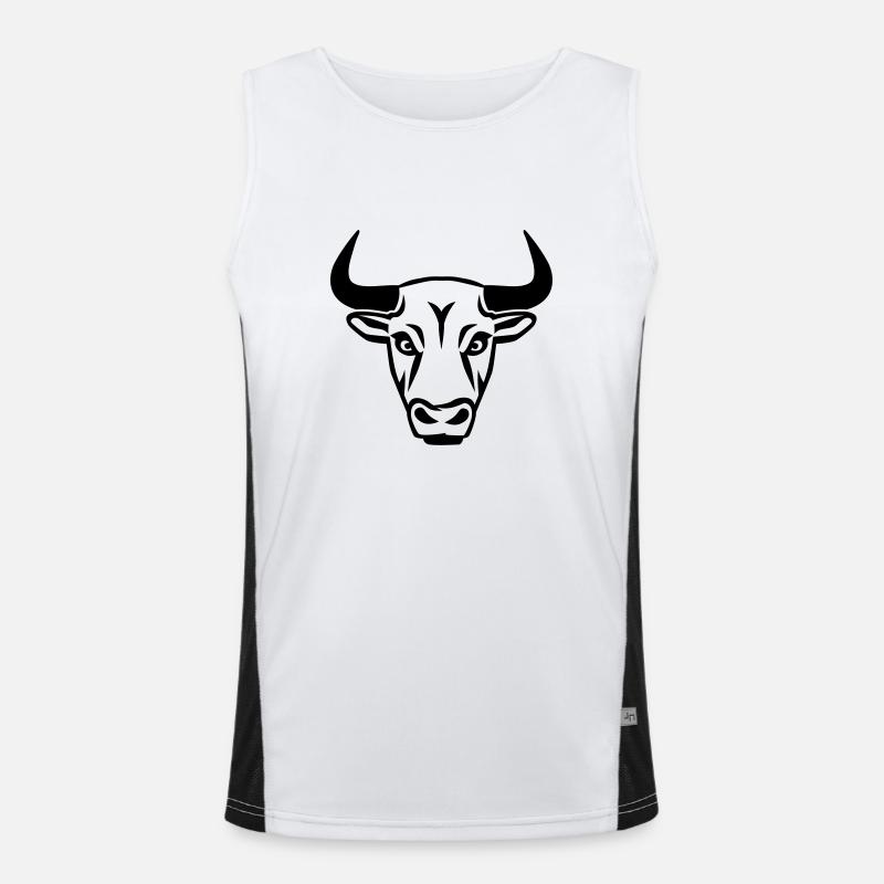 Stier Funktionelles Kontrast-Tank Top für Männer 