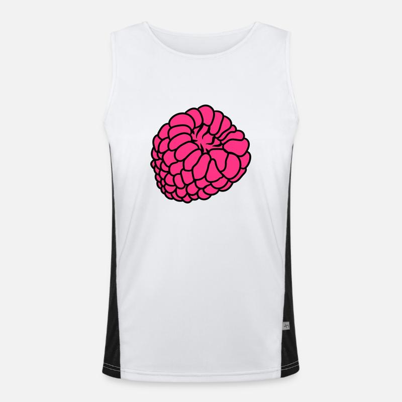 raspberry berries Men's Functional Contrast Tank Top 