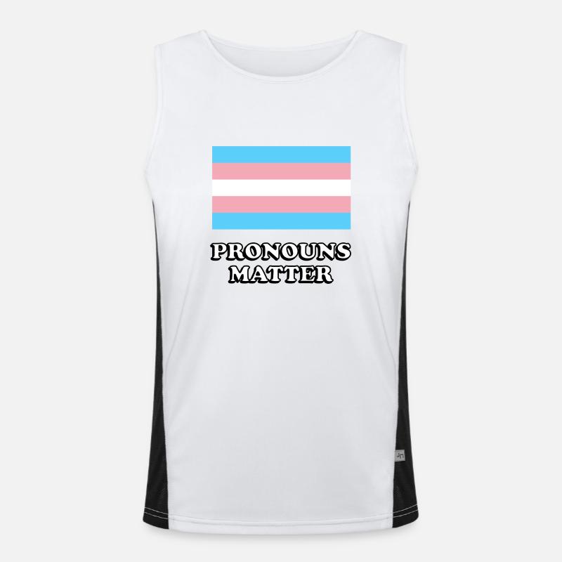 Pronoms Matter Trans Flag Débardeur respirant contrasté Homme 