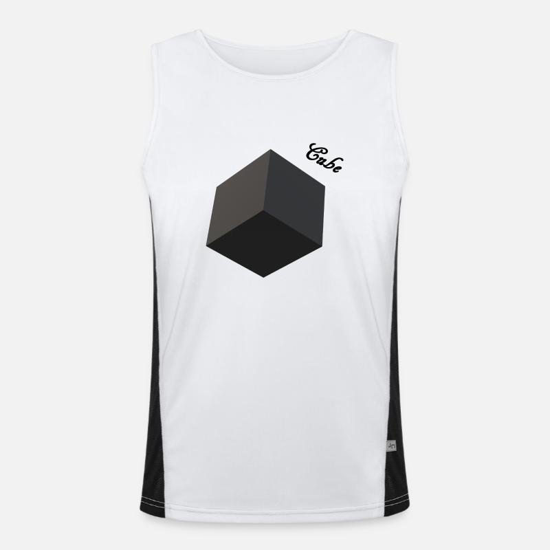 Cube 3D Funktionelles Kontrast-Tank Top für Männer 