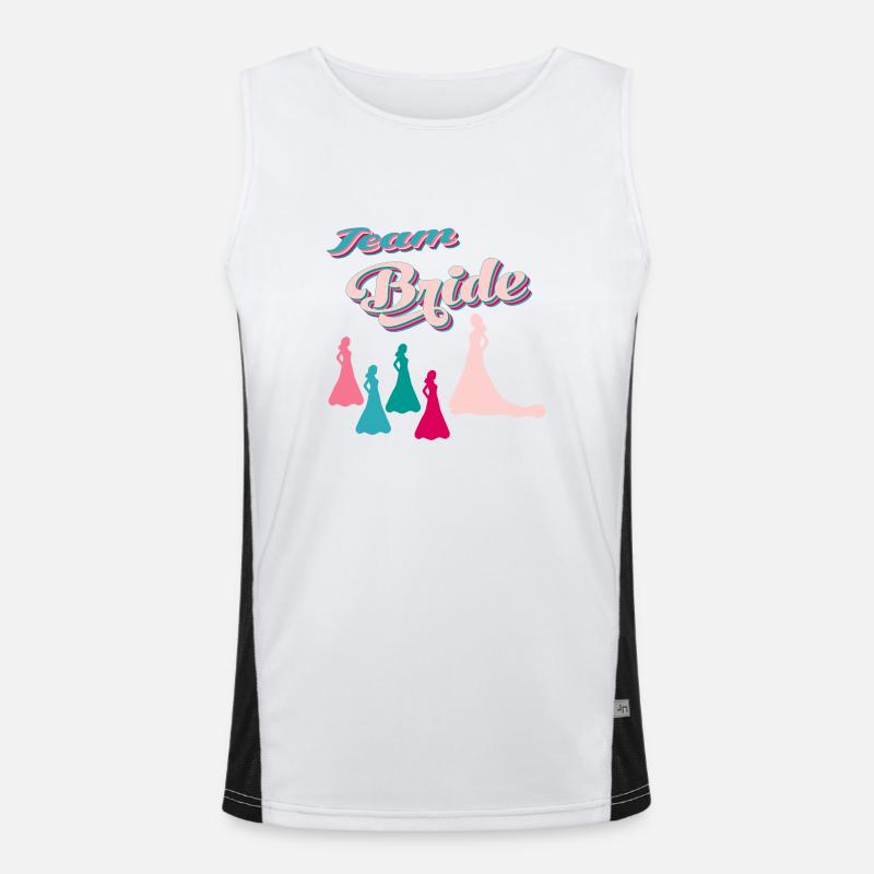 bride team hen night bachelorette party Men's Functional Contrast Tank Top 