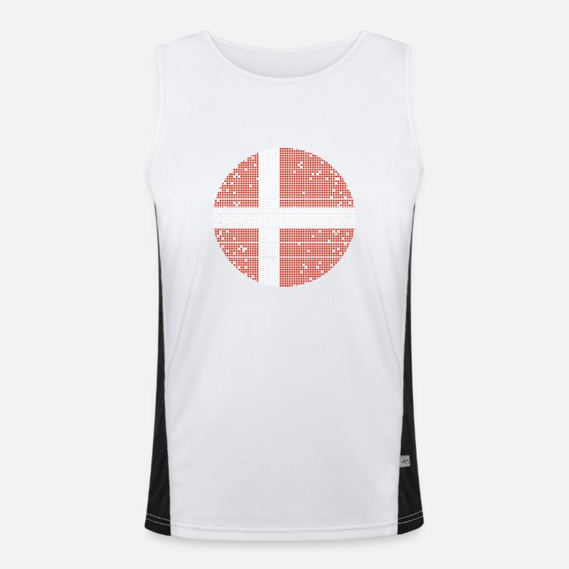 Danemark Drapeau Scandinavie Drapeau danois Voyage Débardeur respirant contrasté Homme 