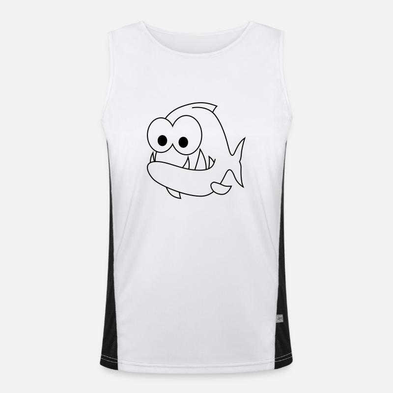 Piranha Comic Tier Funktionelles Kontrast-Tank Top für Männer 
