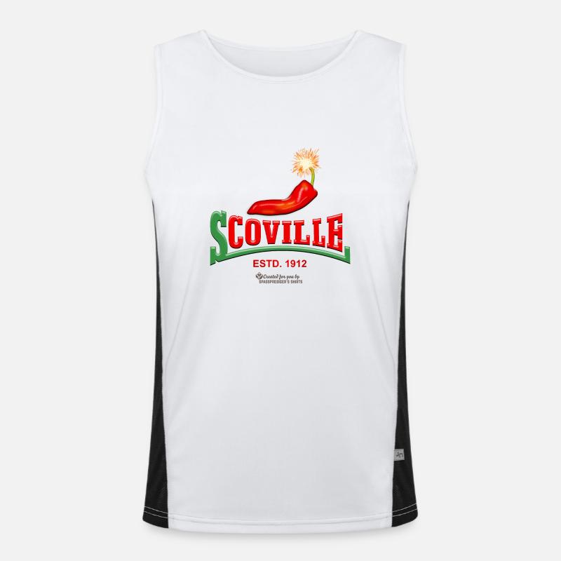 Scoville Chili Dynamit Funktionelles Kontrast-Tank Top für Männer 