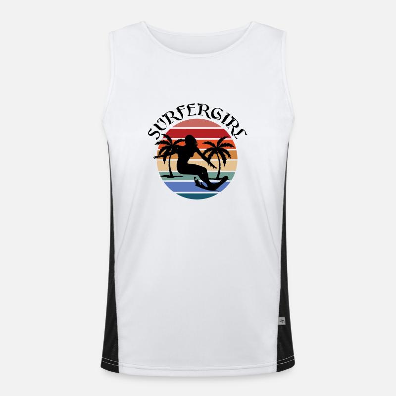 Surfing Surfboard Surfer Geschenksidee Funktionelles Kontrast-Tank Top für Männer 