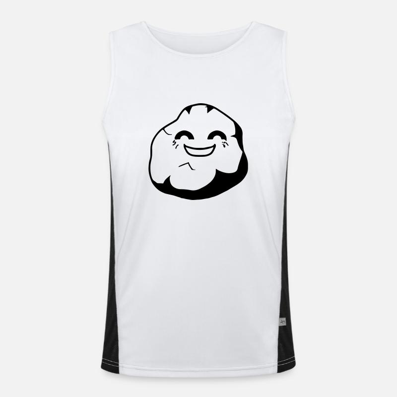 Stein mit Gesicht Lächeln Lachen Vektor Funktionelles Kontrast-Tank Top für Männer 