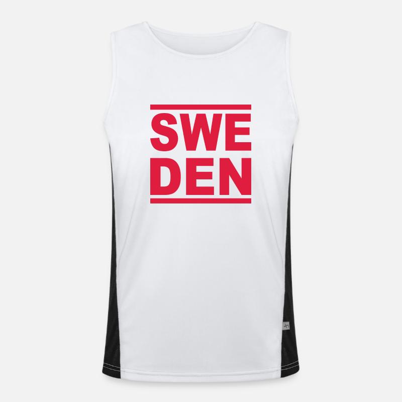 Sweden Red Men's Functional Contrast Tank Top 