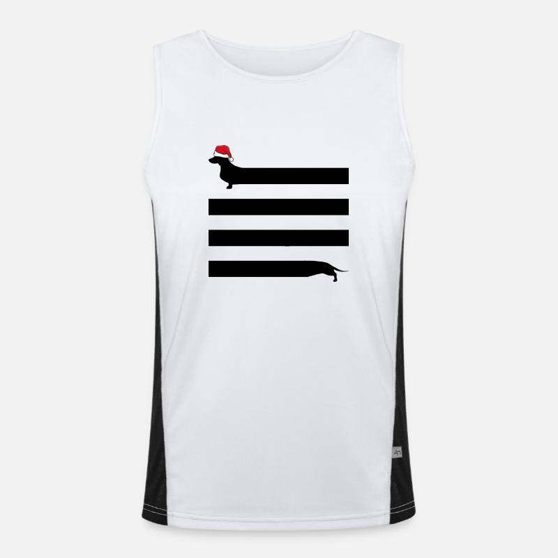 Dackel Dachshund xmas-dackel weihnachts-stretch Funktionelles Kontrast-Tank Top für Männer 
