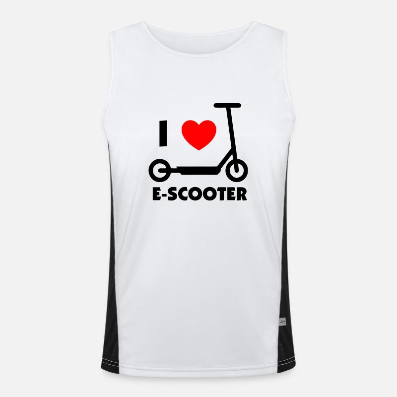 E-Scooter E-Roller Scooter - Men's Functional Contrast Tank Top  - white/black