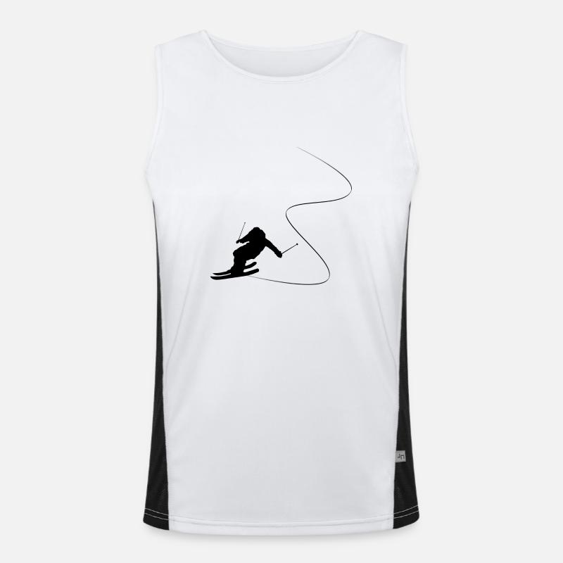 Ski Ski Berge Skigebiet Ski Abfahrt Geschenk Funktionelles Kontrast-Tank Top für Männer 