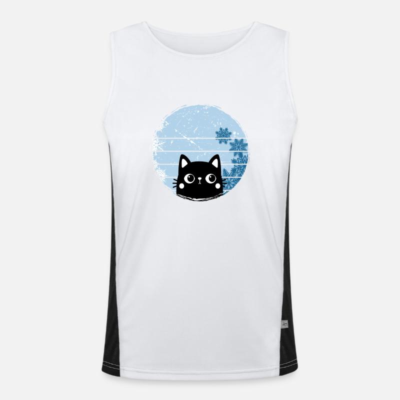 Bain de glace nageur d’hiver « Icebath Winter Cat » Débardeur respirant contrasté Homme 