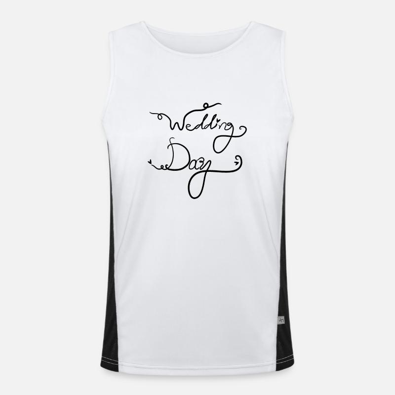 Wedding day text Men's Functional Contrast Tank Top 