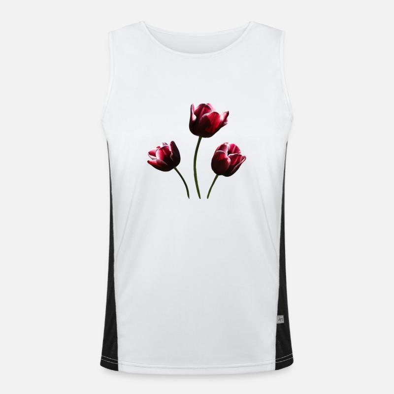 Tulipes bordeaux Débardeur respirant contrasté Homme 