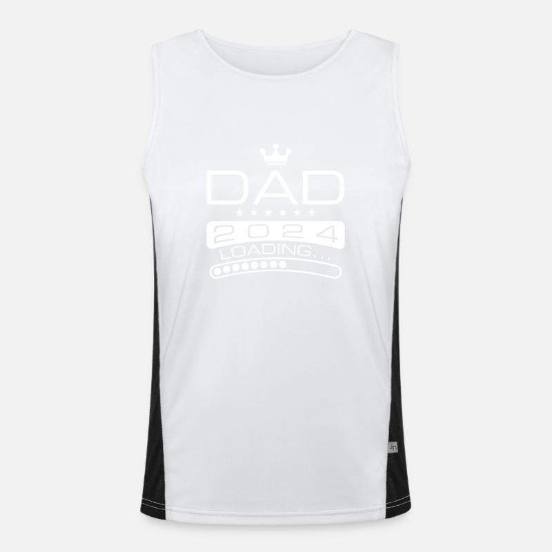 Dad 2024 Loading Papa - Men's Functional Contrast Tank Top  - white/black