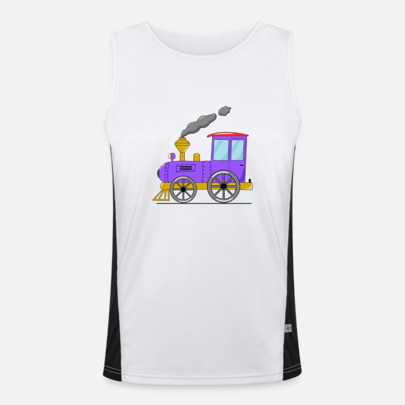 Kinderzug Eisenbahn lila Funktionelles Kontrast-Tank Top für Männer 