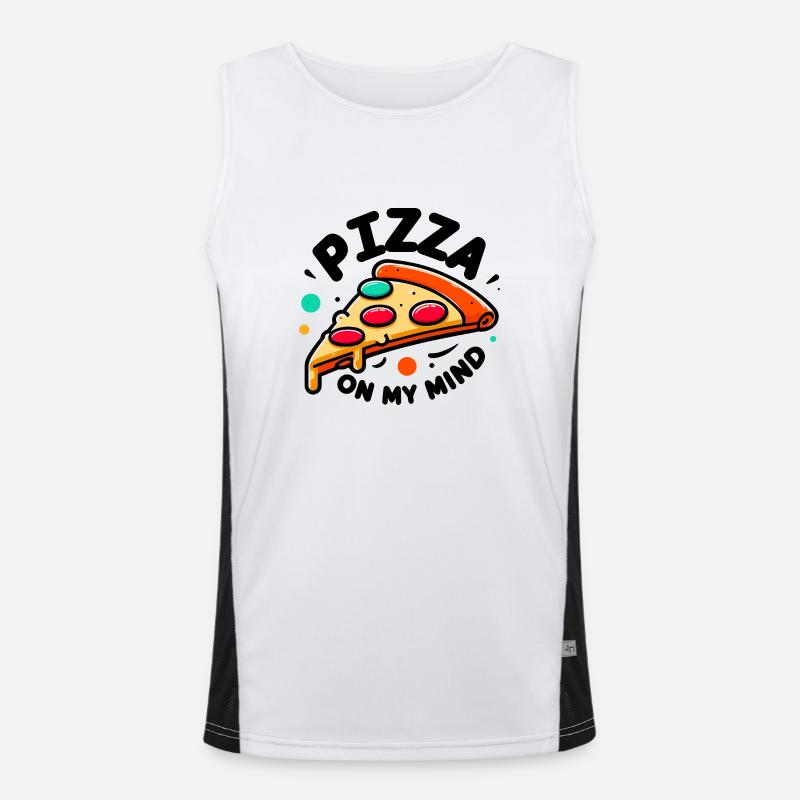 La pizza dans mon Débardeur respirant contrasté Homme 