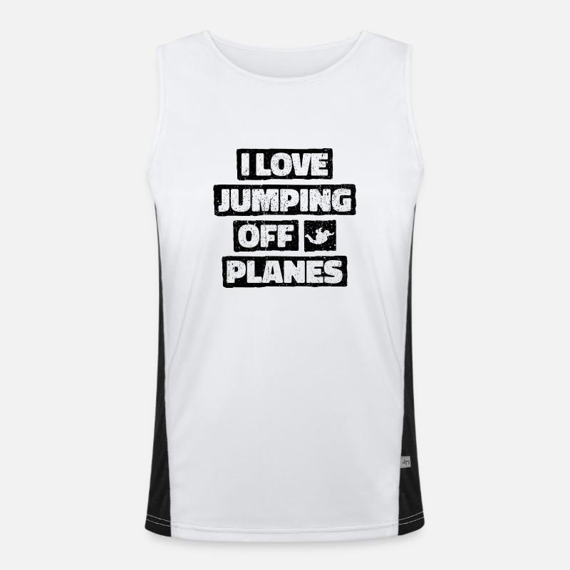 Fallschirmspringen Leidenschaft Design. Perfektes Adrenalin-Geschenk Funktionelles Kontrast-Tank Top für Männer 