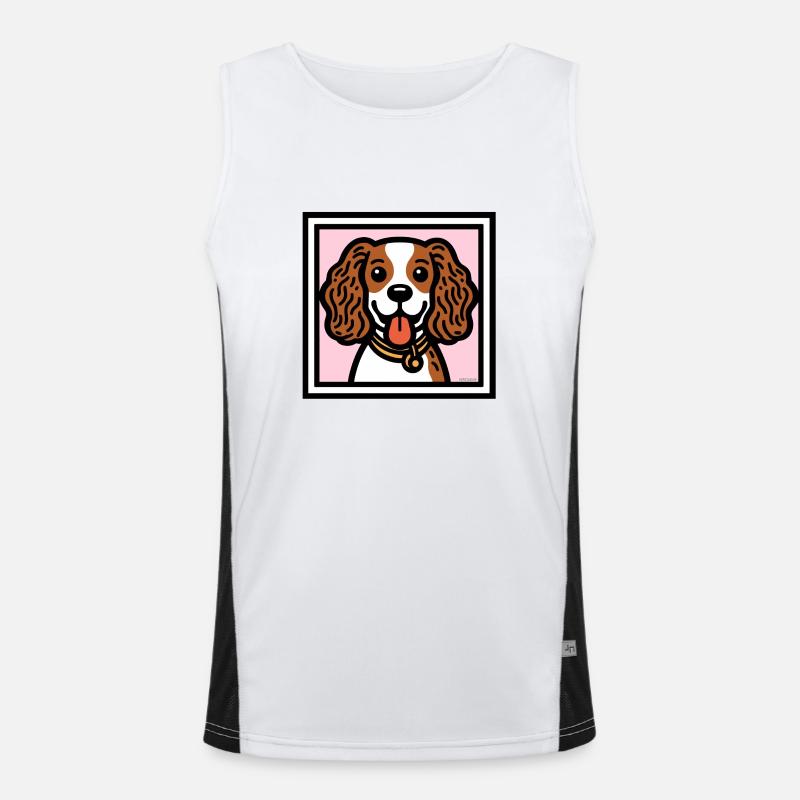 Cavalier King Charles Spaniel pop art Débardeur respirant contrasté Homme 
