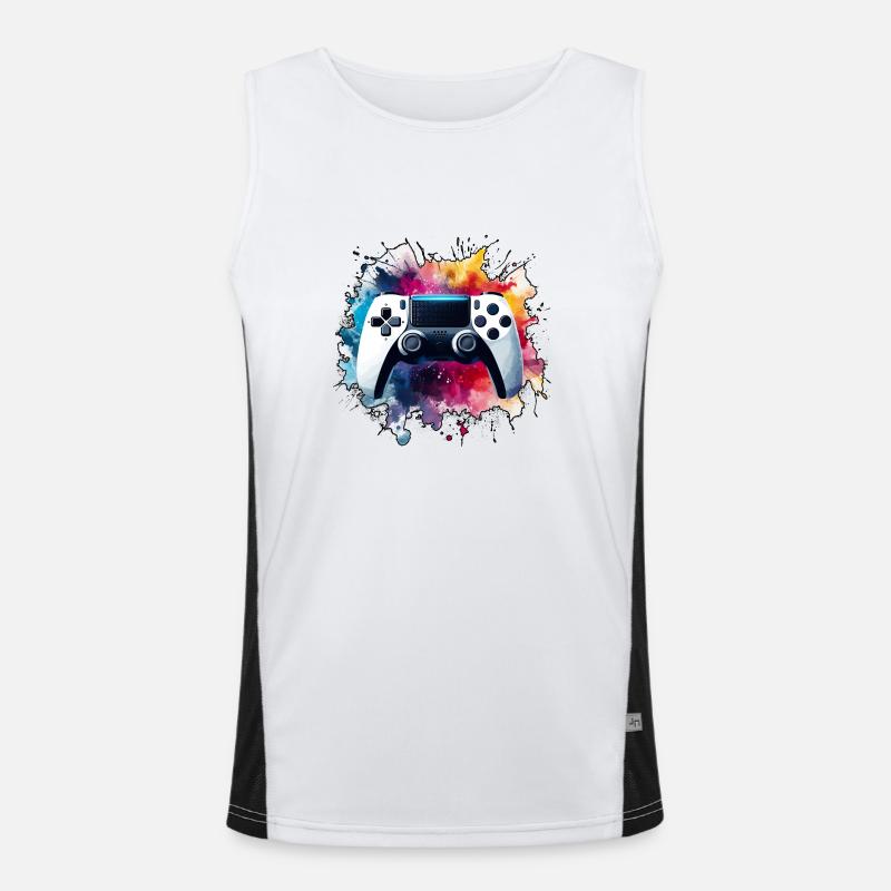 Controller art attack - Mix 01 - Men's Functional Contrast Tank Top  - white/black